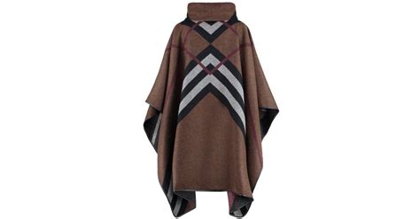 Burberry hooded check detailed poncho